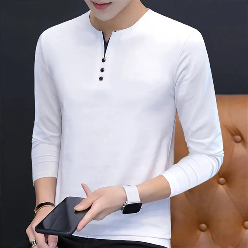 Men's V-Neck Knitted Cardigan - Single Breasted Slim Fit Sweater