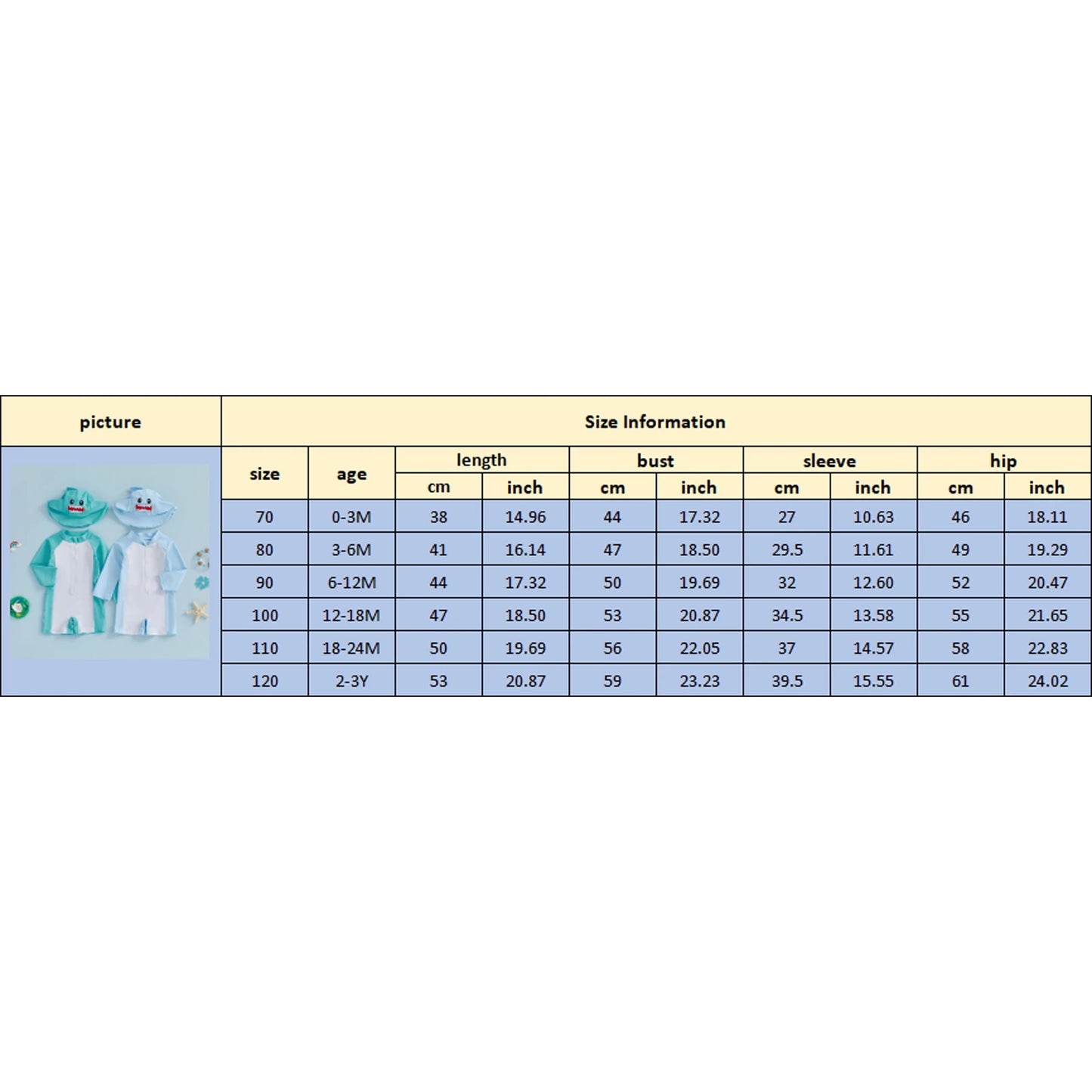 Baby Boys Rash Guard Swimsuit Set - Long Sleeve Zip-Up with Sun Cap