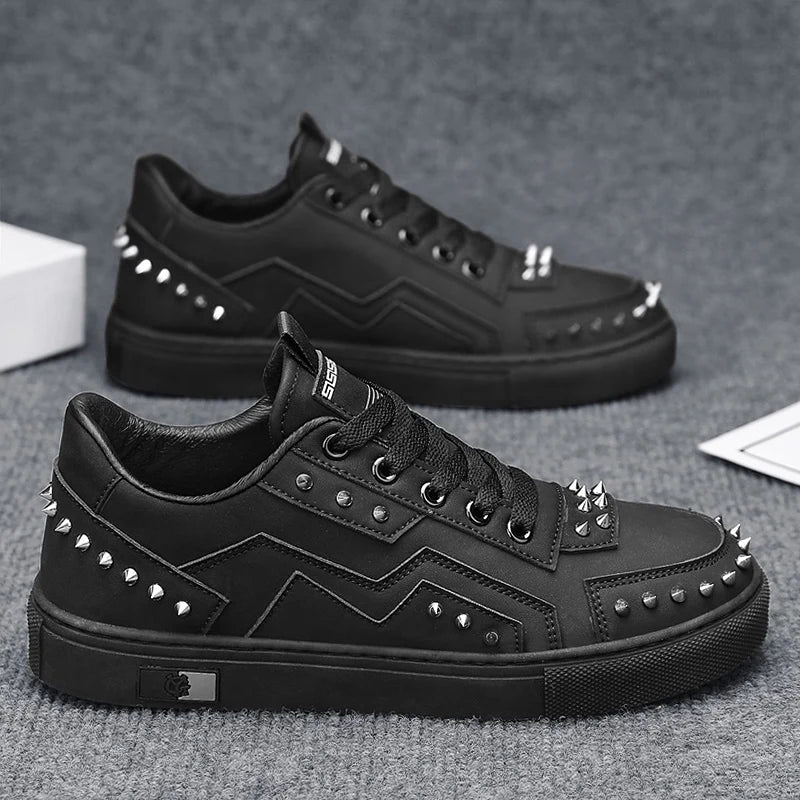 Men's Rivet Design Sneakers - Casual Sports Trainers