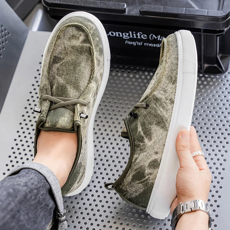 Men's Denim Casual Sneakers - Soft Skateboard Trainers