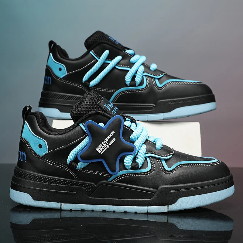 Men's Casual Stars Platform Skateboard Tennis Sports Comfortable Vulcanized Sneakers