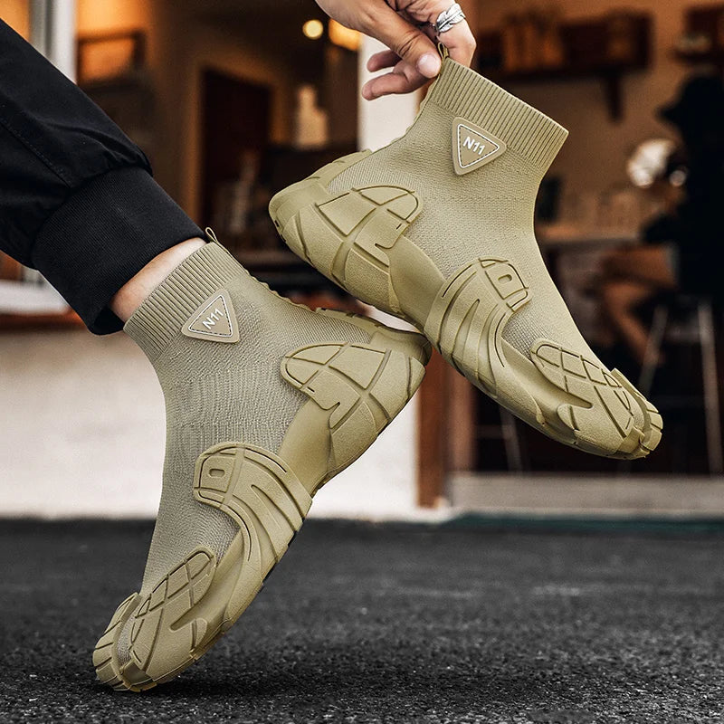 Men's Sports Mesh  Slip On Comfortable High Top Sneakers