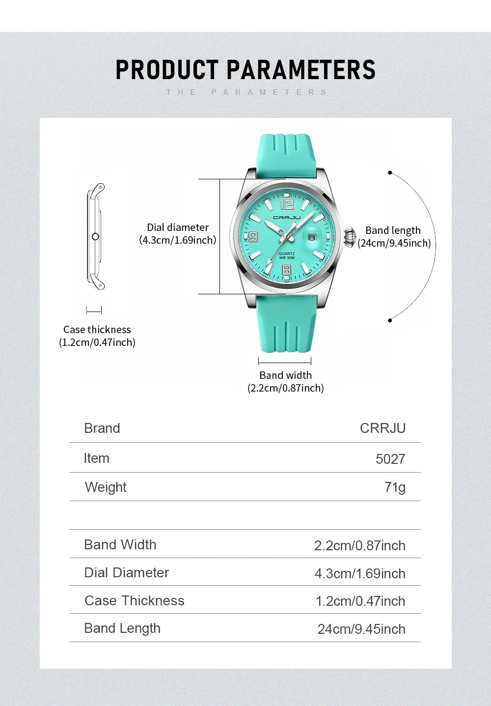 Casual Quartz Wristwatch - Waterproof Sport Watch with Silicone Strap & Luminous Display