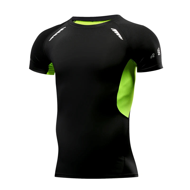 Men's Running Compression Short Sleeve Sport Gym Fitness Sweatshirt Jogging Tracksuit Athletic T-Shirt