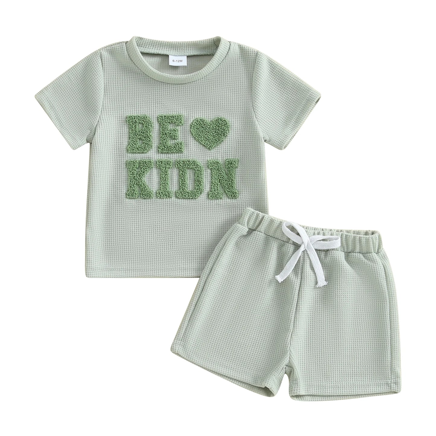 0-4Y Toddler Baby Boys Casual Clothes Sets Letter Cow Embroidery Short Sleeve T Shirts Tops with Elastic Waist Shorts