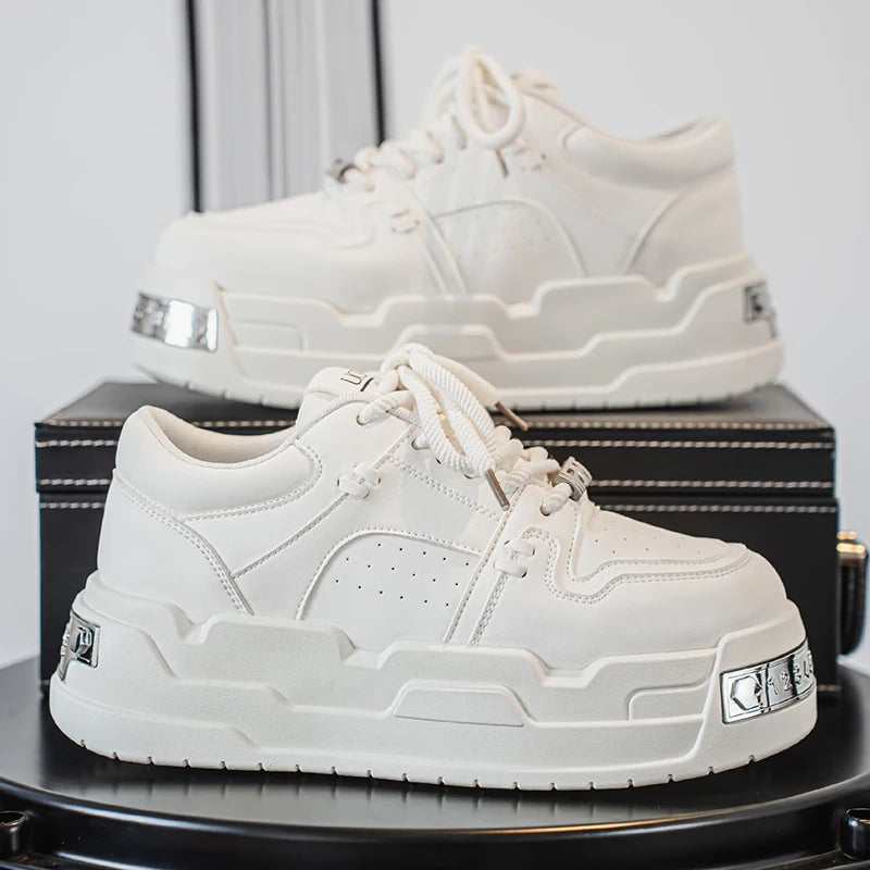 Men's Platform Sneakers - Metal Detail Sports Trainers