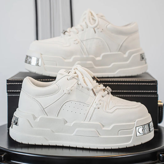 Men's Platform Sneakers - Metal Detail Sports Trainers