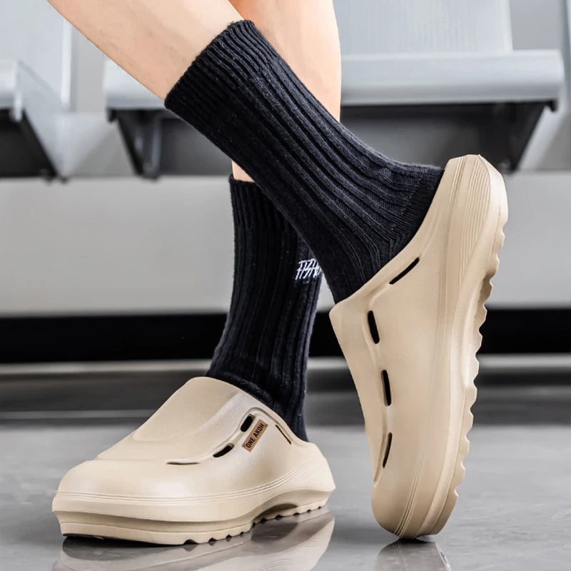Men's Summer Slippers Platform Sandals Casual Soft Sandals Breathable Clogs Flip Flop Crocs