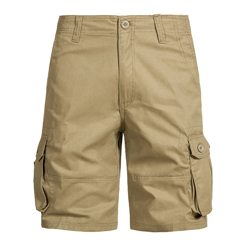 Men's Cotton Cargo Shorts - Multi Pocket Knee Length Summer Shorts