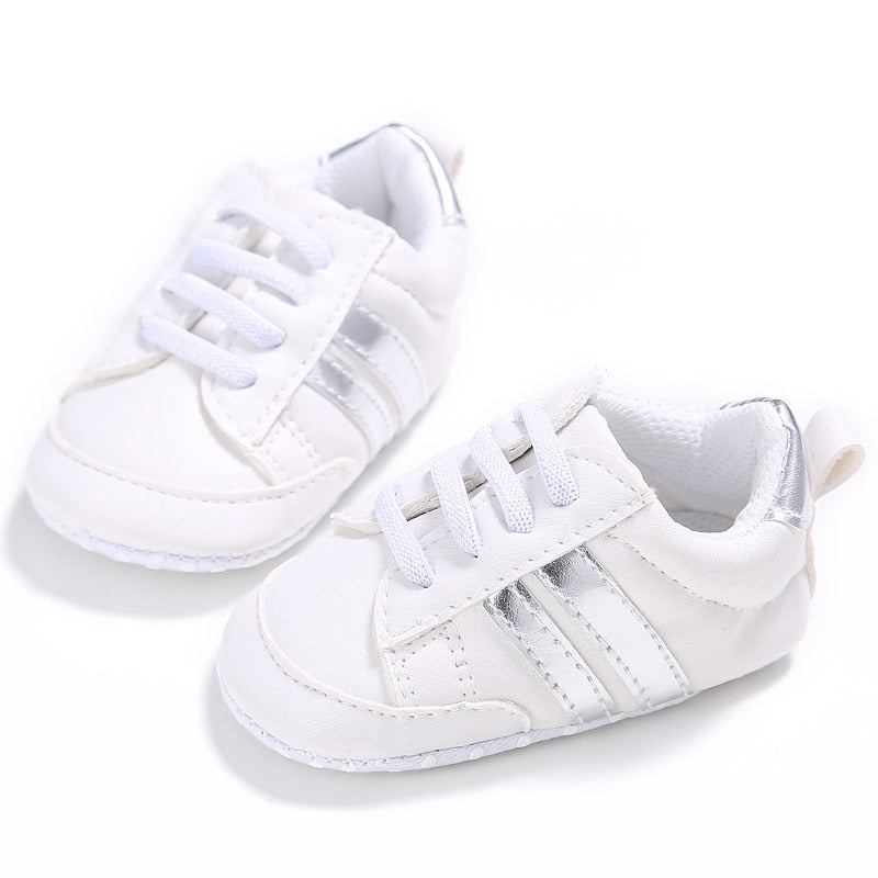 Newborn Baby Classical Sport Soft Sole PU Leather Sneakers Shoes