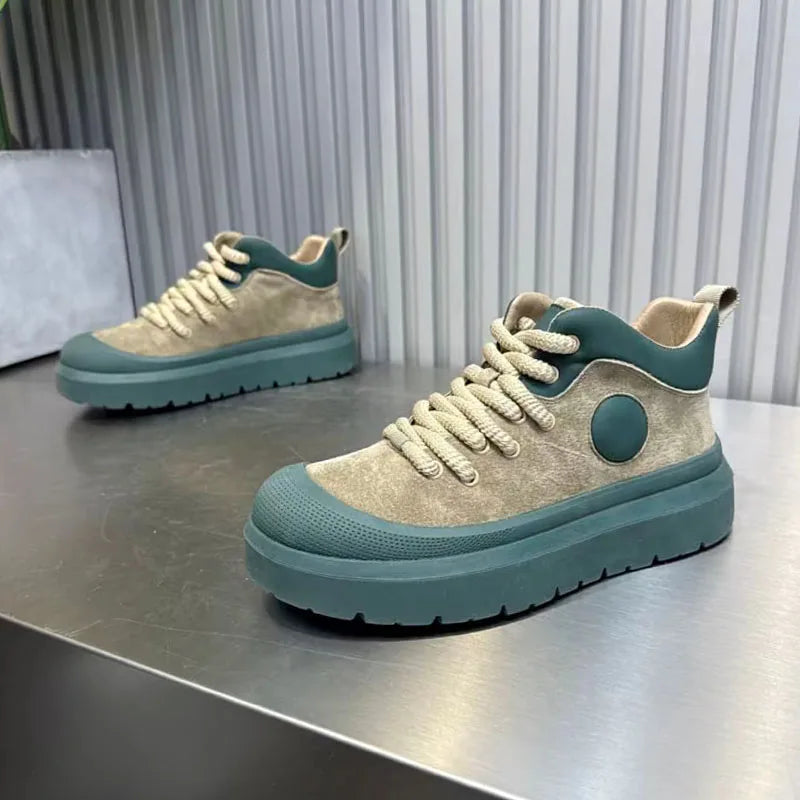 Men's High Top Platform Sneakers - Casual Skateboard Shoes