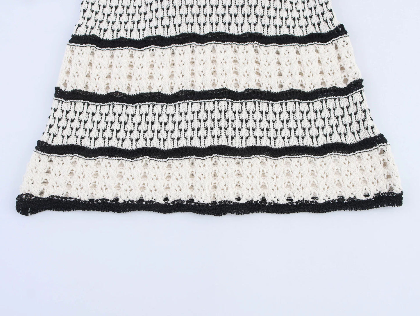 Striped Sleeveless Halter Neck Knitted Dress