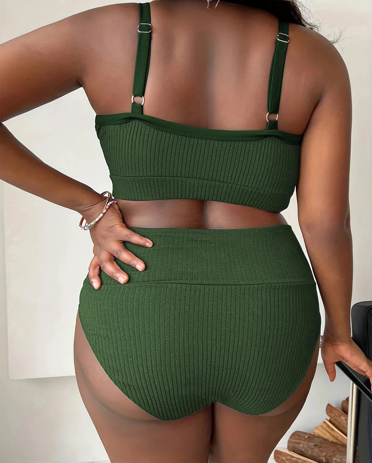 Ribbed Bikini Set Plus Size