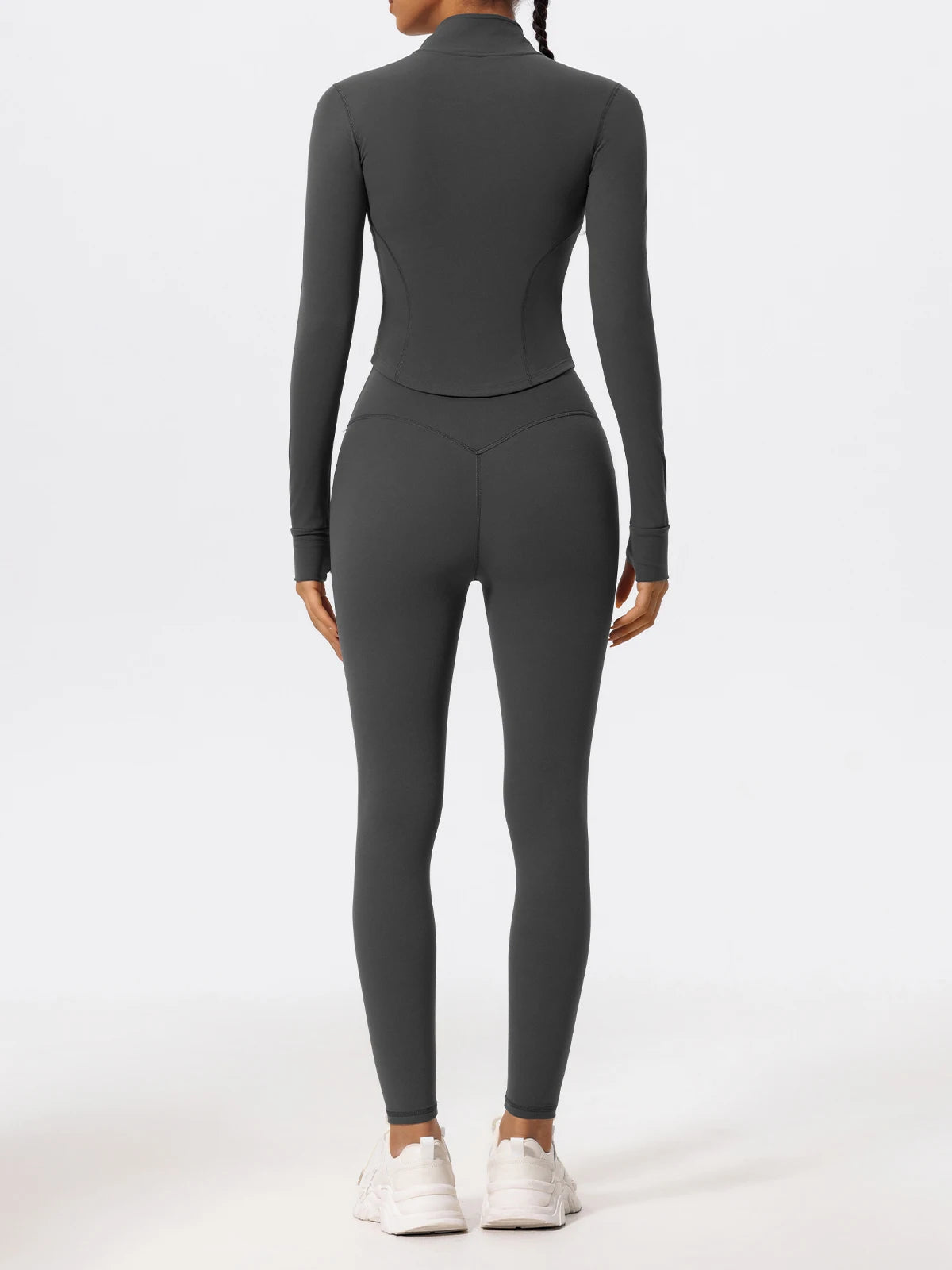 Ultra-Soft 2-Piece Gym Set - Long Sleeve Jacket & High Waist Leggings