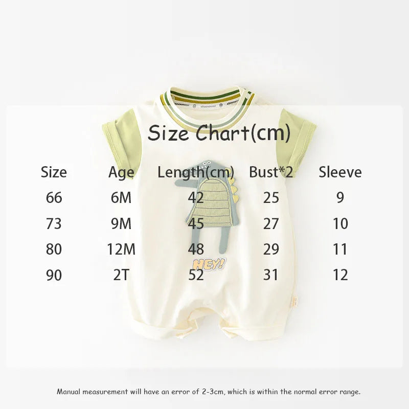 Baby Toddler Newborn  Cartoon Dinosaur Short-sleeved Jumpsuit  Romper