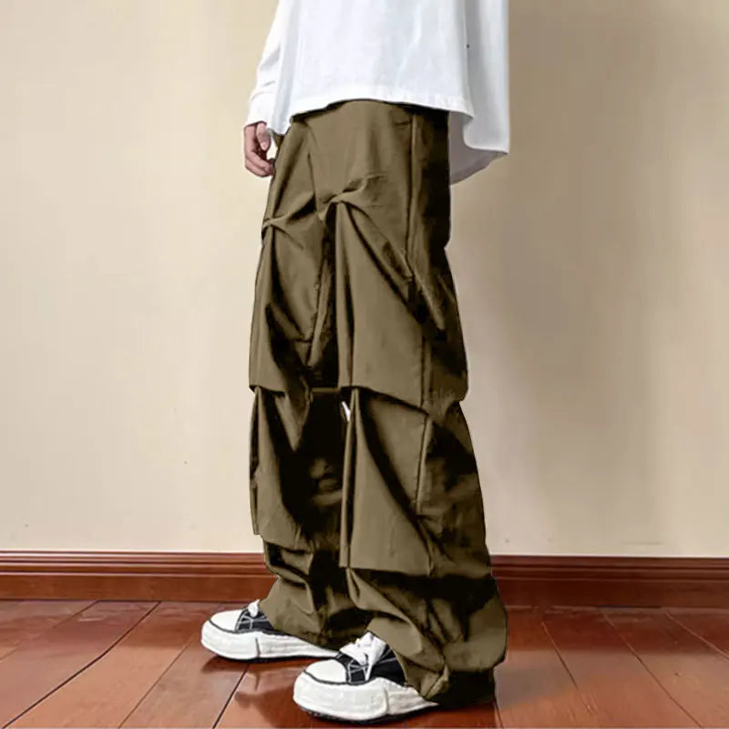 Men's Button Pleated Casual Trousers