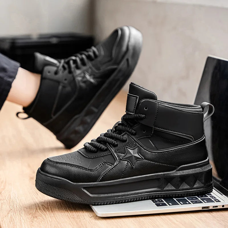 Men's High Top Platform Sneakers - Casual Skateboard Sports Shoes