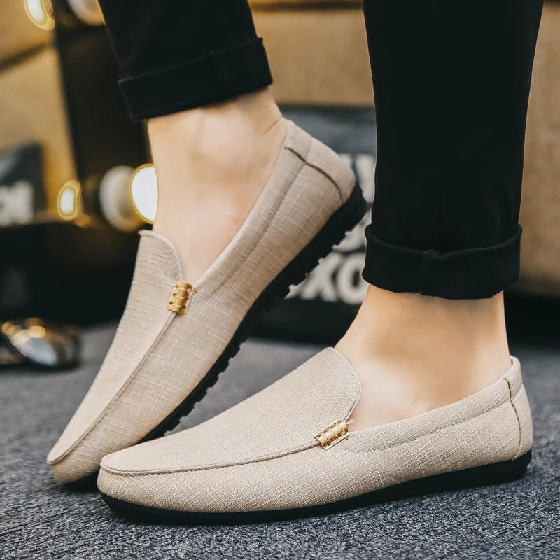 Men's Casual Loafers Comfortable Slip-on Flat Shoes