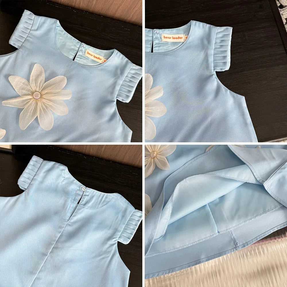 Girl's 3D Flower Princess Dress 2-12 Years