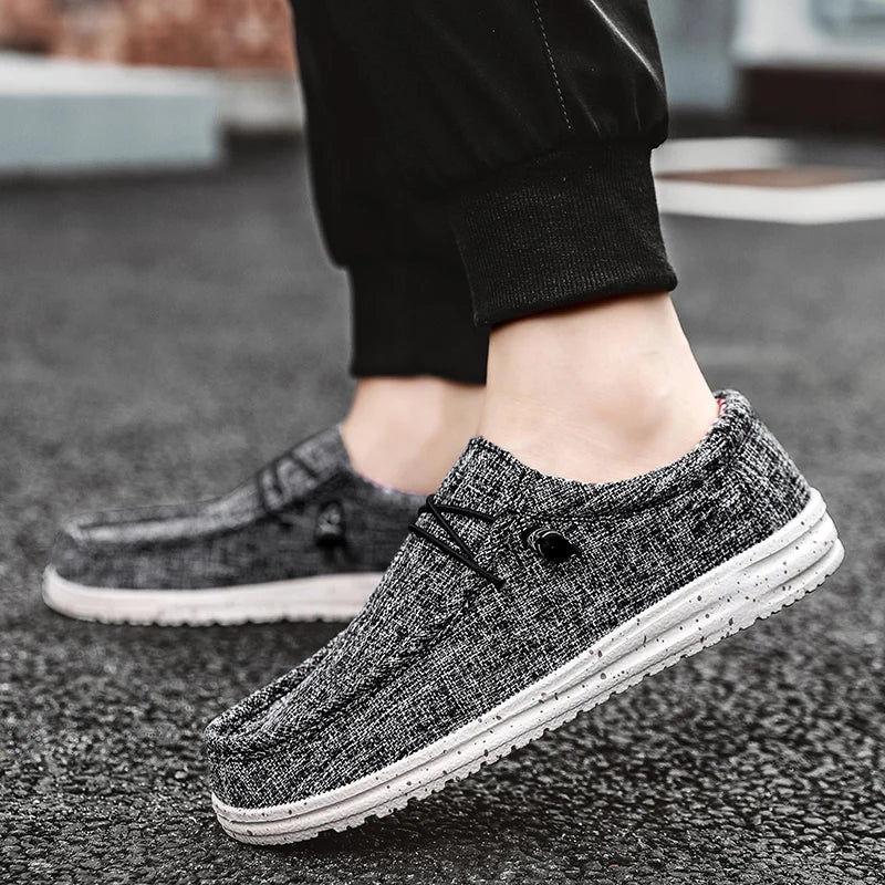 Men's Canvas Slip-On Sneakers - Breathable Skateboard Loafers