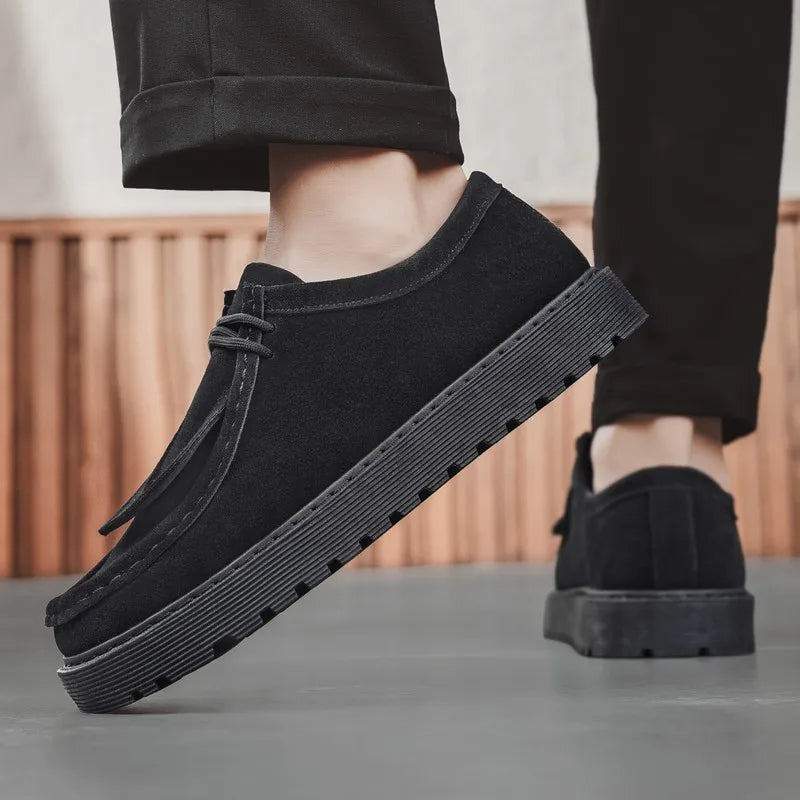 Men's Casual Platform Sneakers - Lace-Up Tennis Sports Shoes