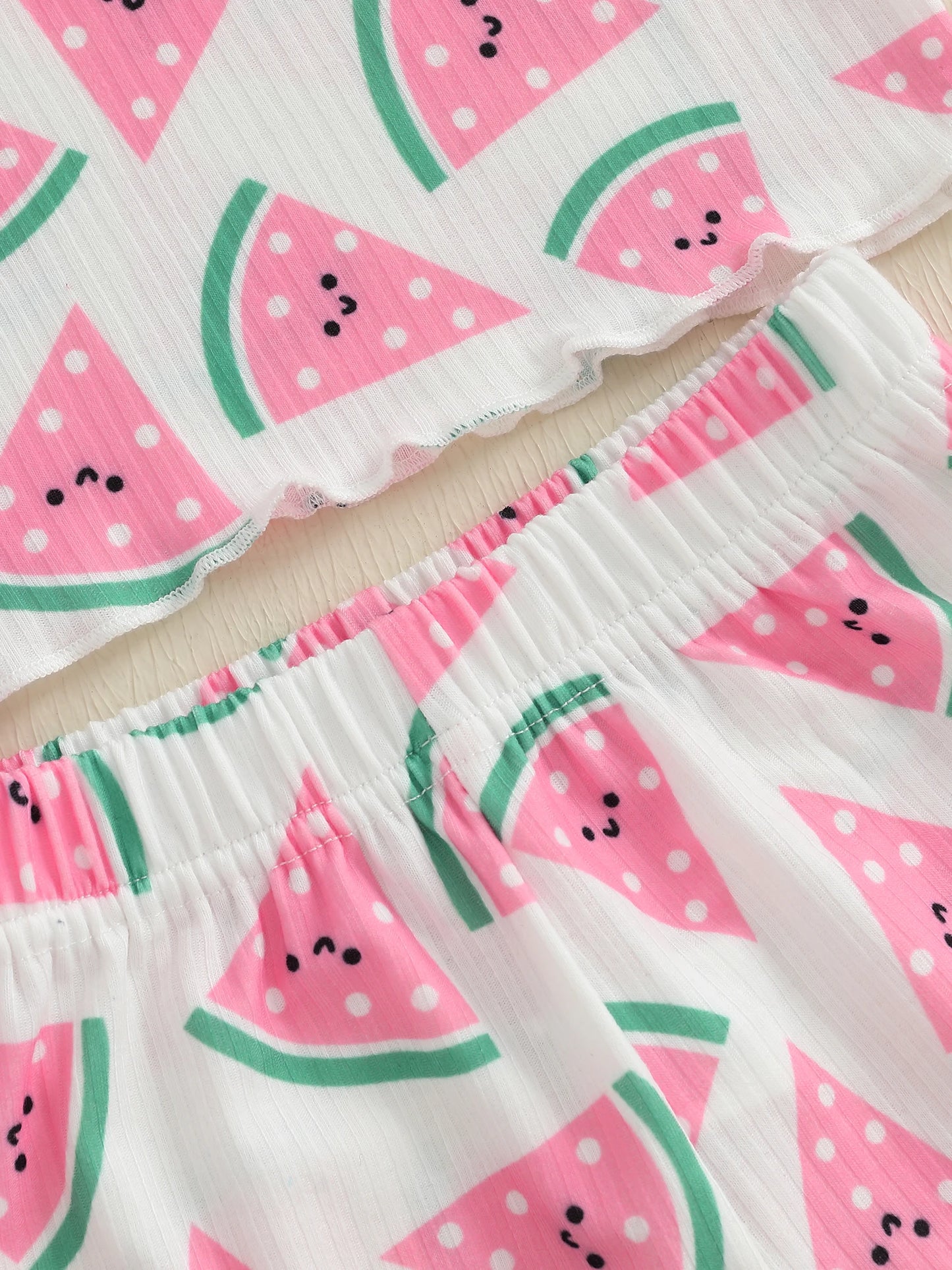 0-4Y Kids Girls Summer Clothes Sets Short Sleeve Watermelon Print T Shirts and Shorts Set
