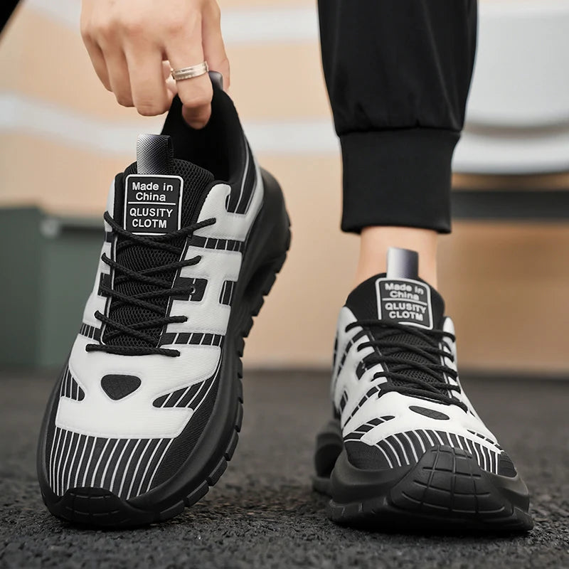 Men's Casual Sneakers Breathable Lace Up Platform Trainers Shoes