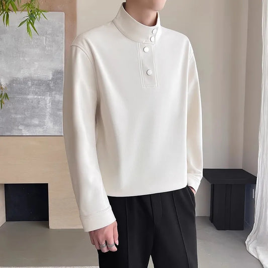Men's Stand Collar Sweatshirt - Casual Pullover Hoodie