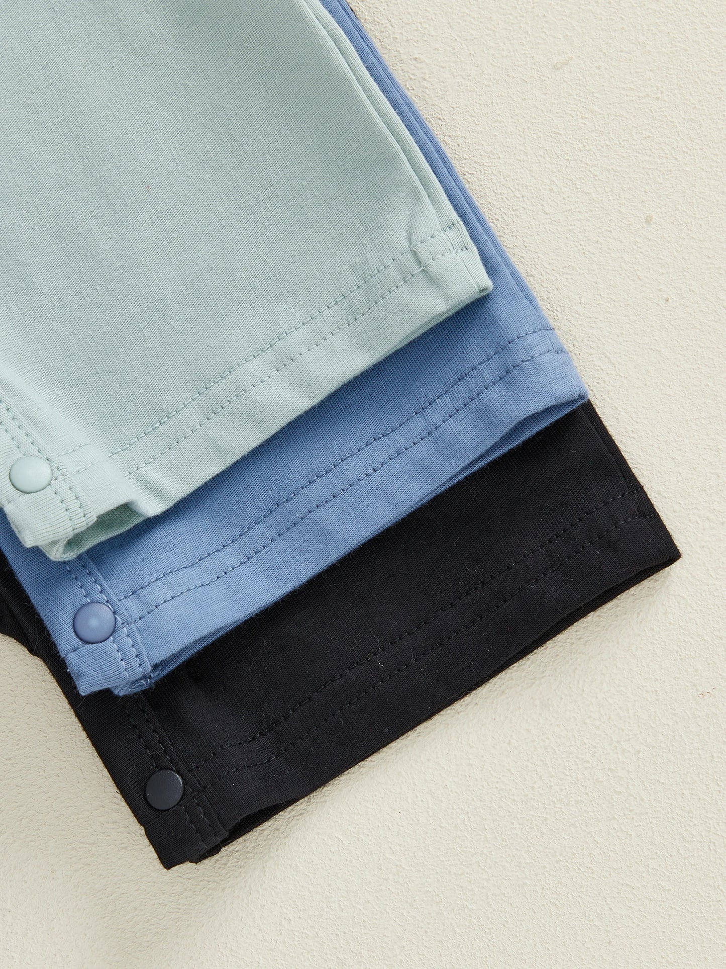 Baby Summer Romper 3-Pack - Solid Color Short Sleeve Jumpsuits