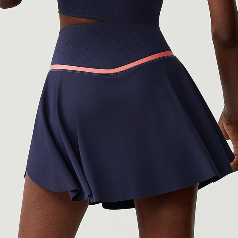 Women's High Waist Tennis Skirt - 2-in-1 Quick Dry Athletic Skort
