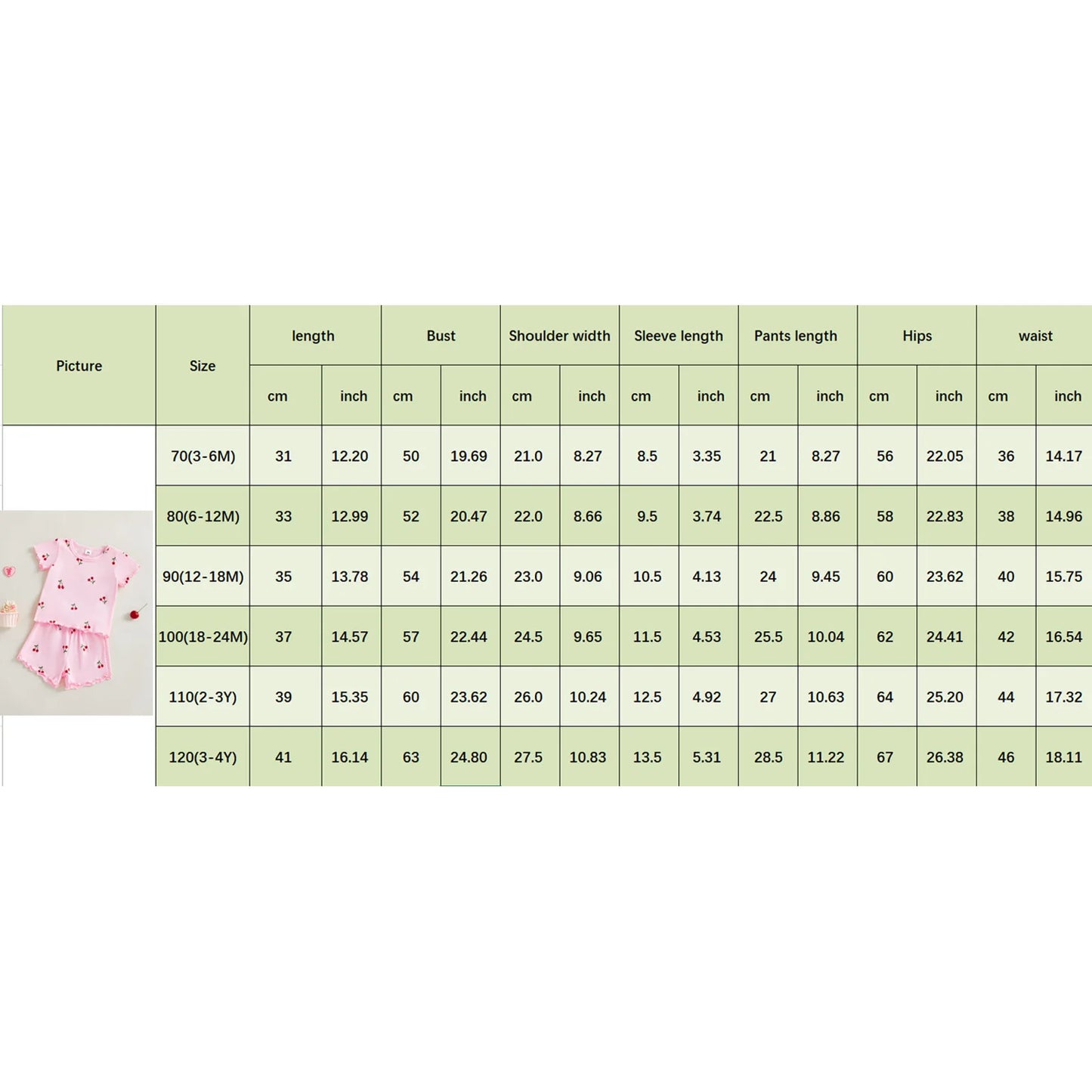 Baby Girls' Cherry Print Top & Shorts Set