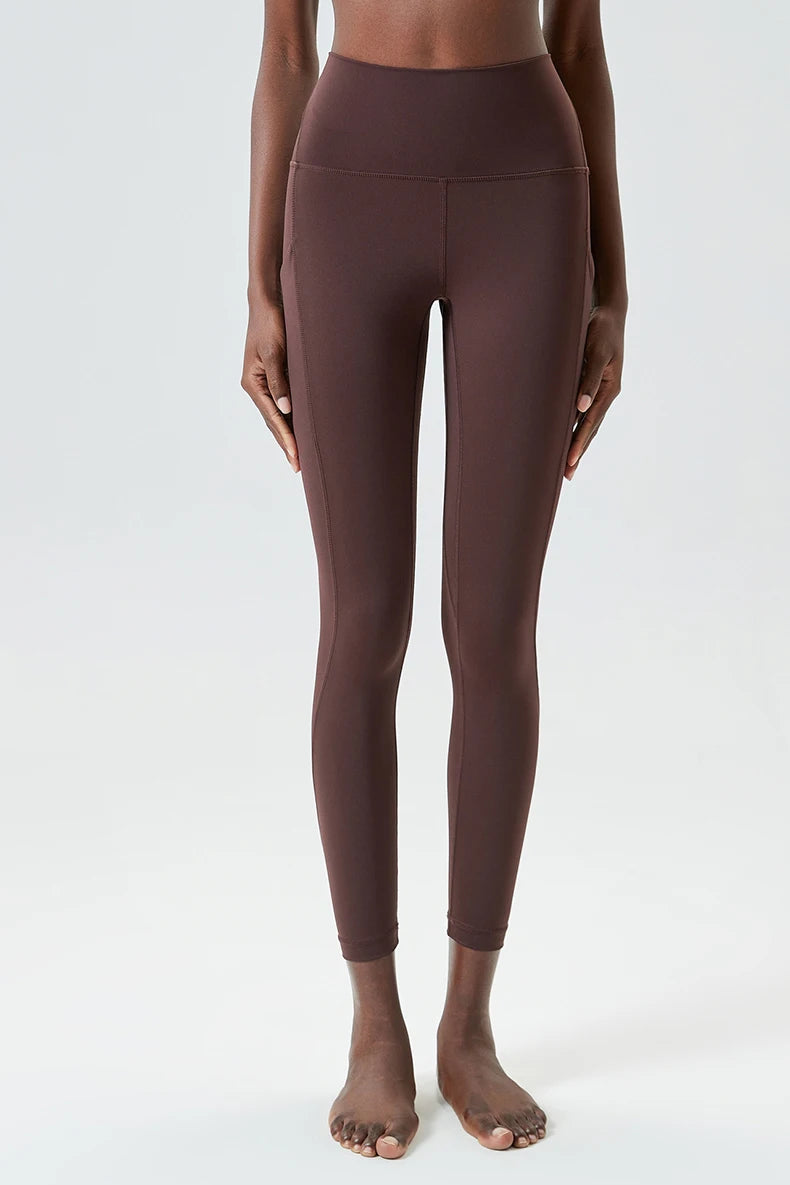 Women's High Waist Sports Leggings Buttery Soft Pocket Yoga Pants Slim Fit Stretchy Workout Running Tights Sportswear