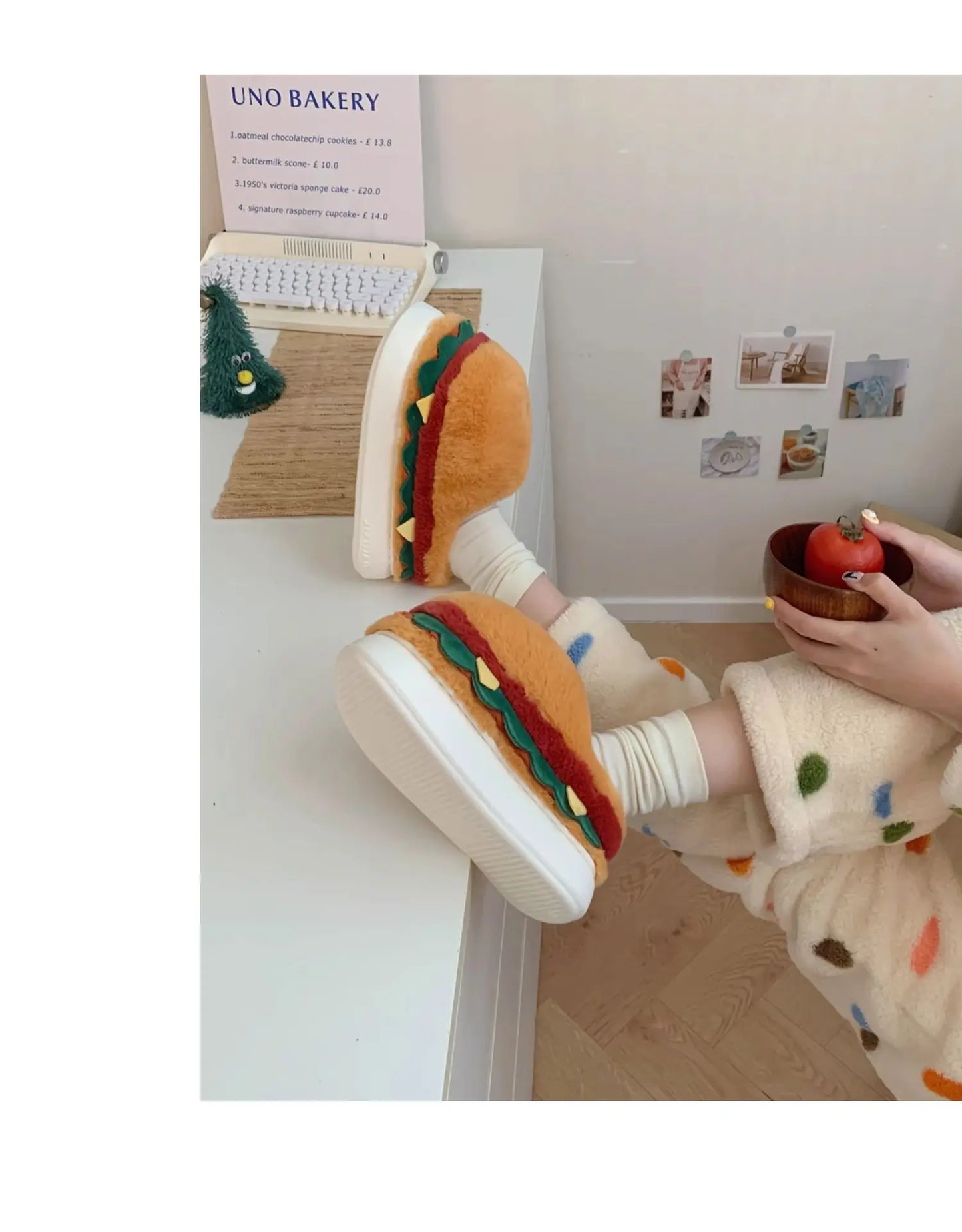 Hamburg Design Plush Slippers - Warm Non-Slip Indoor Slides