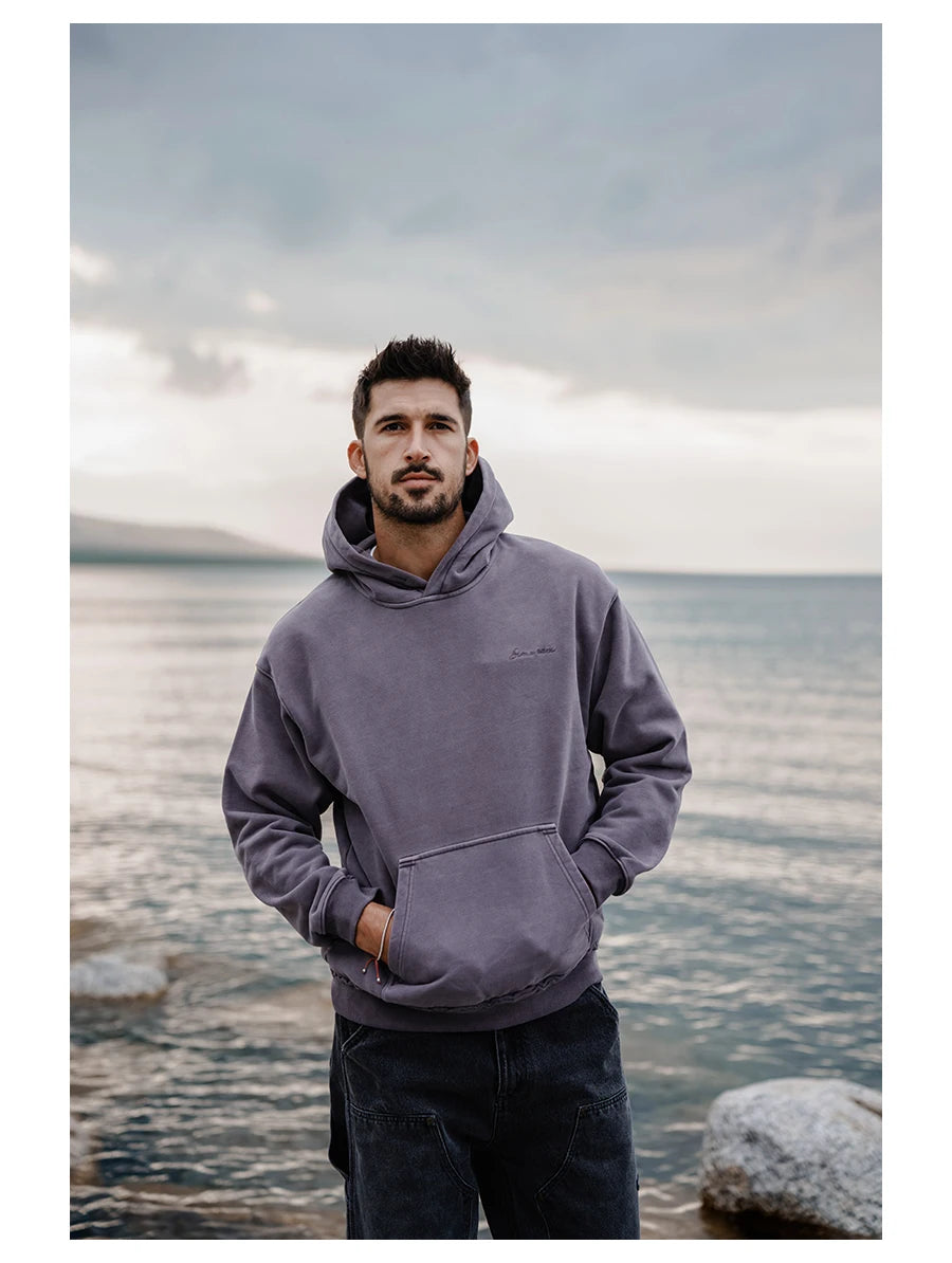 Men's 450gsm Fabric Washed Vintage Hoodie