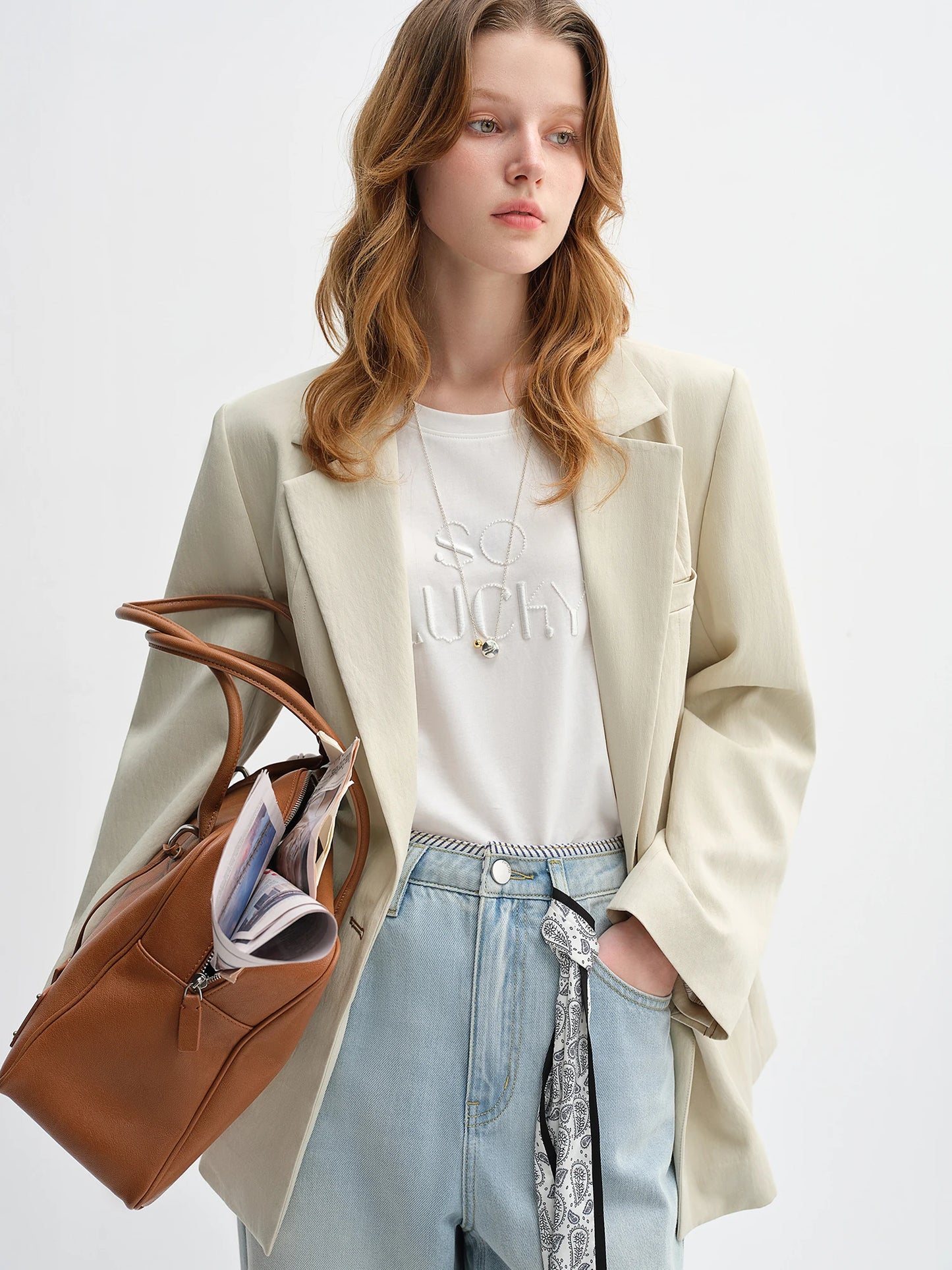 One-Button Suit Jacket - Tailored Short Blazer