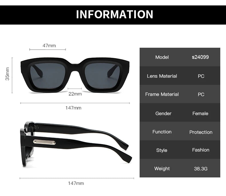 Women's Retro  Square Frame Sunglasses