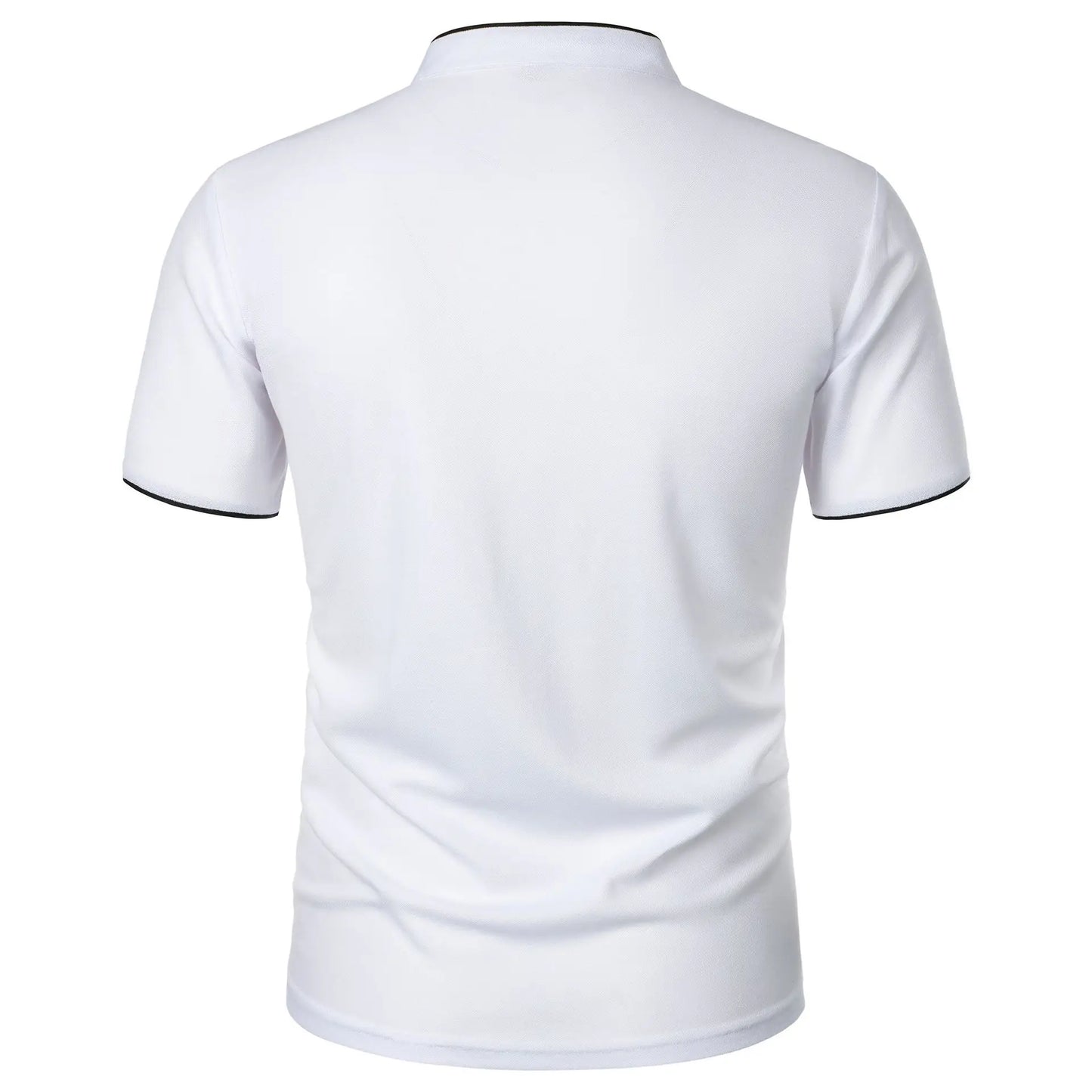 Men's Summer Short Sleeve Stand Collar Smart Casual Slim Fit Lightweight T-Shirt