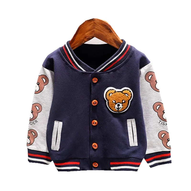 Children's Cotton Cartoon Varsity Jacket