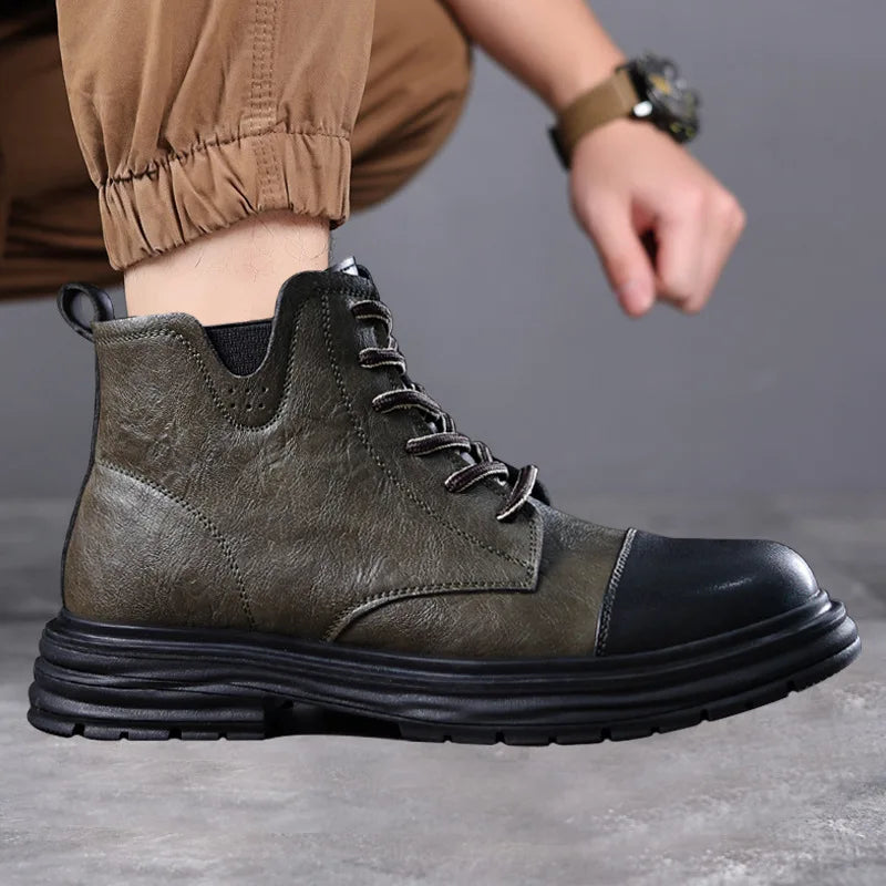 Vintage Ankle Boots - Personalized Design Leather Casual Boots