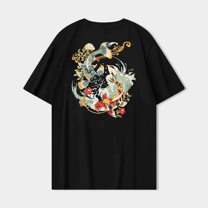 Koi Embroidered T-Shirt