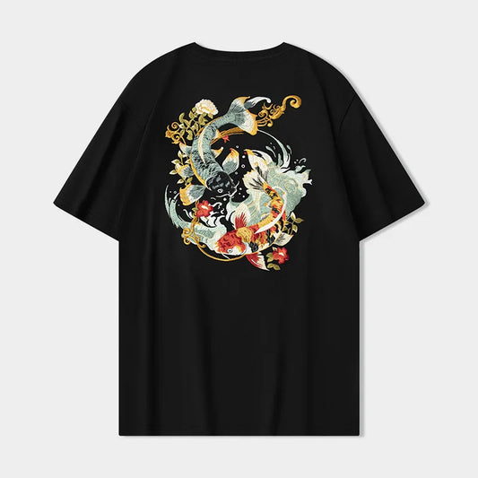 Koi Embroidered T-Shirt