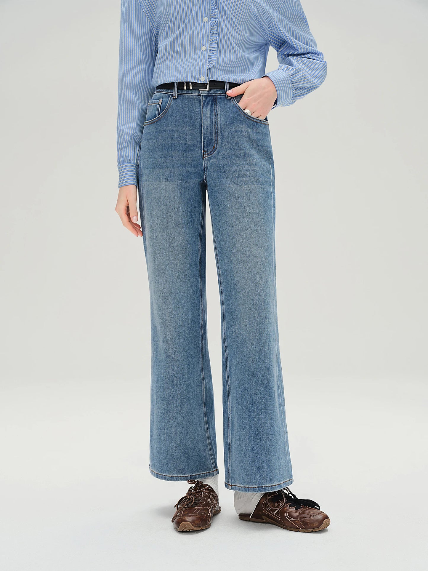 Women's Stretchy Straight Leg Flared Jeans