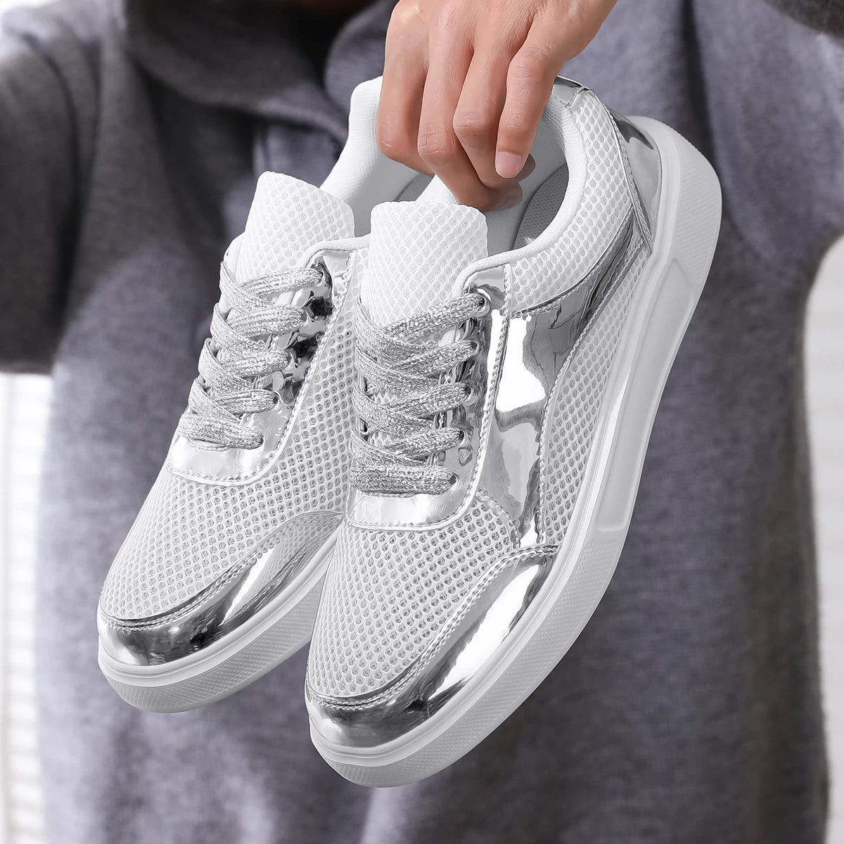 Men's Platform Skateboard Sneakers - Breathable Outdoor Vulcanized Tennis Shoes