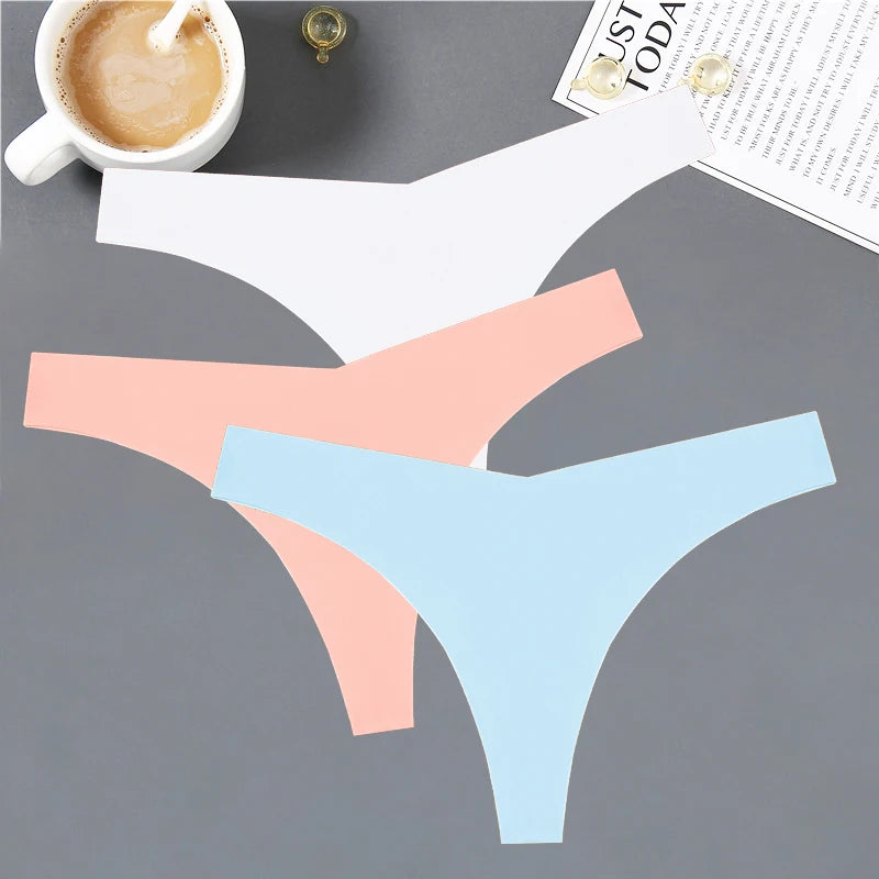 Women's Seamless V-Shaped Thong - Low Waist Soft Underwear