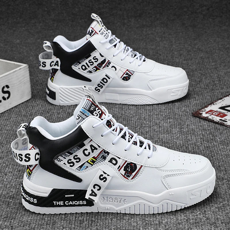 Platform Vulcanized High-Top Sneakers - Unisex Sports Shoes