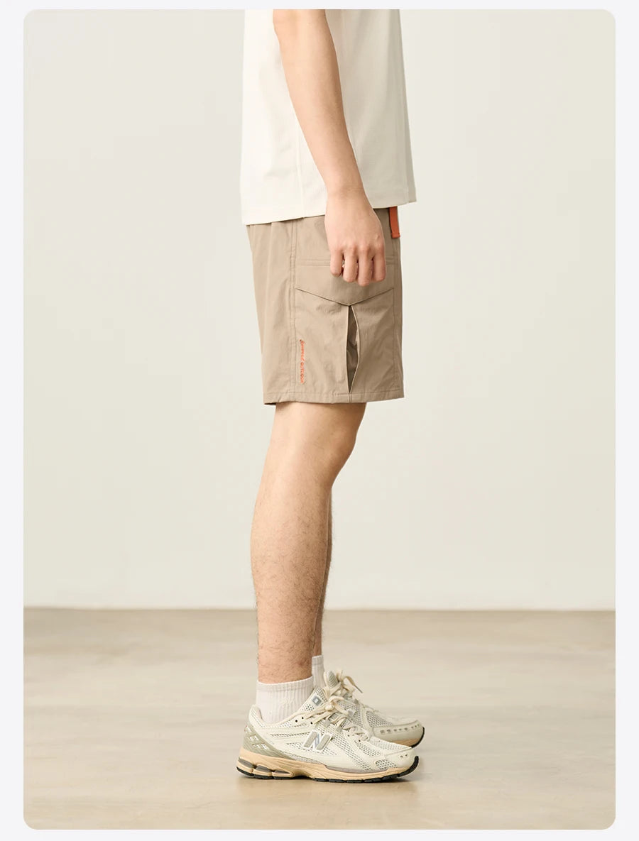 Men's  Summer Oversize 145gsm Elastic Quick Dry Fabric Elastic Waist Cargo  Shorts