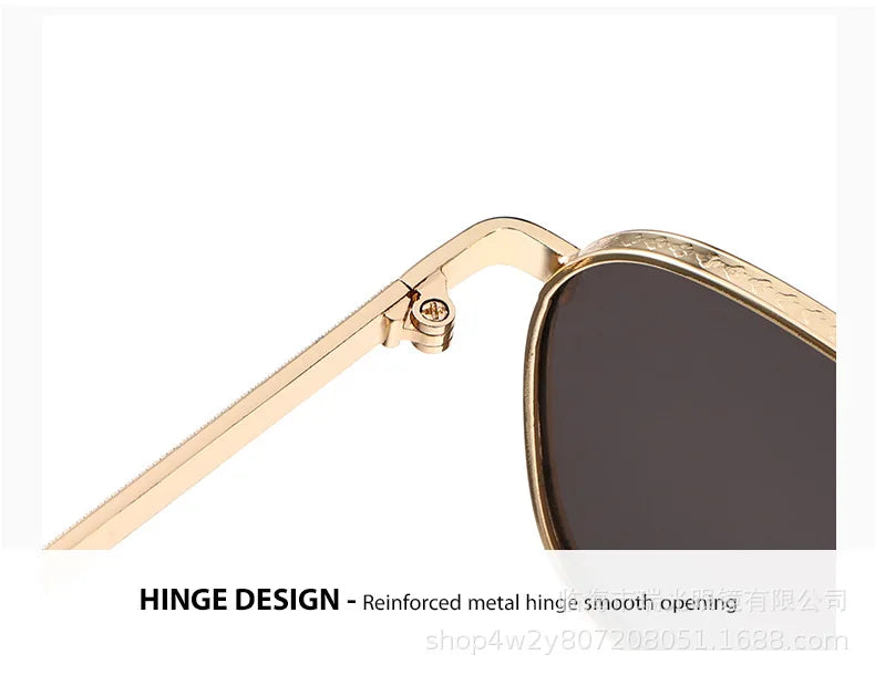 Retro Square Oval Metal Sunglasses - UV400 Protection for Women & Men