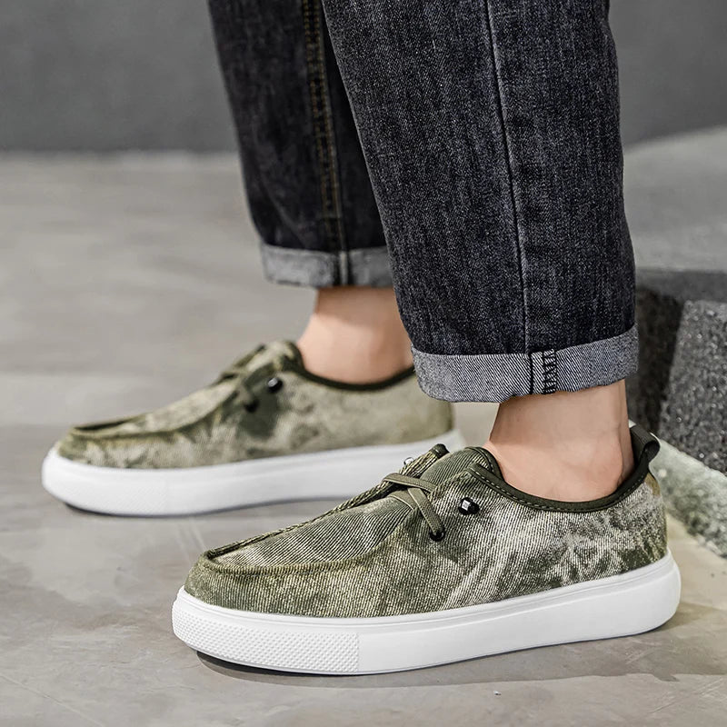 Men's Denim Casual Sneakers - Soft Skateboard Trainers