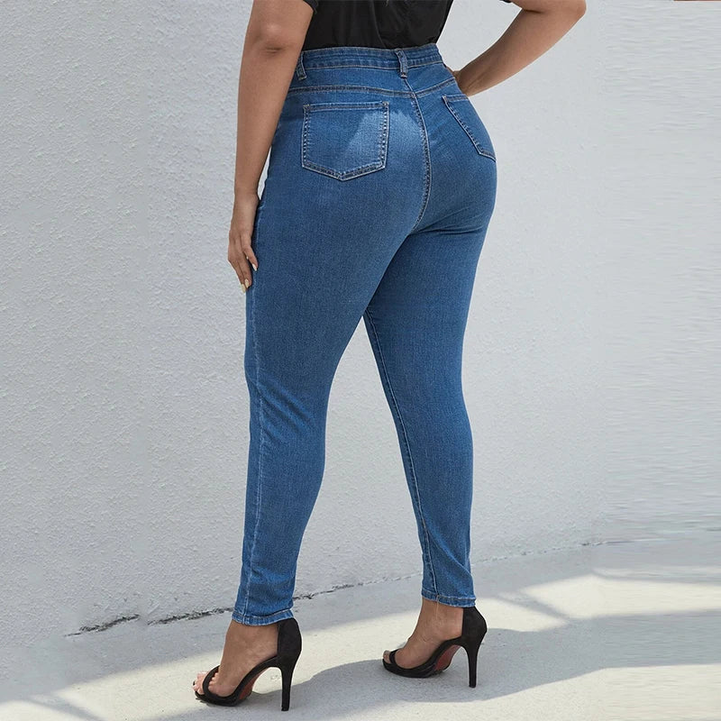 Women's Plus Size High Waist Stretchy Pencil Jeans