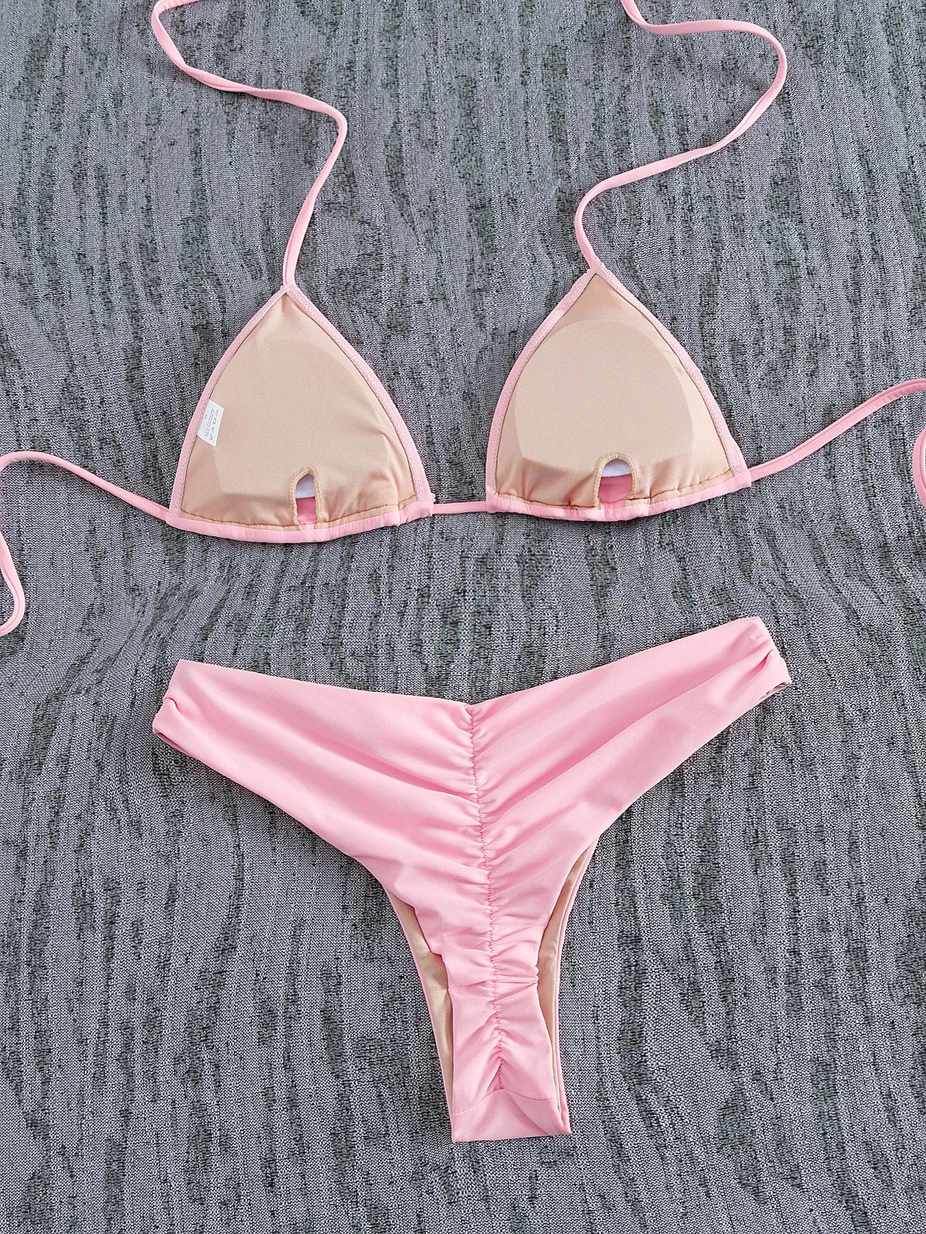 Braided V-Neck Halter Bikini Set - Summer Beachwear